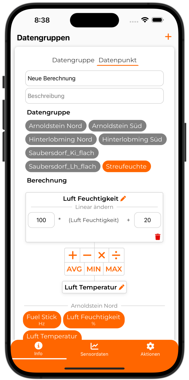Sensordaten konfigurieren